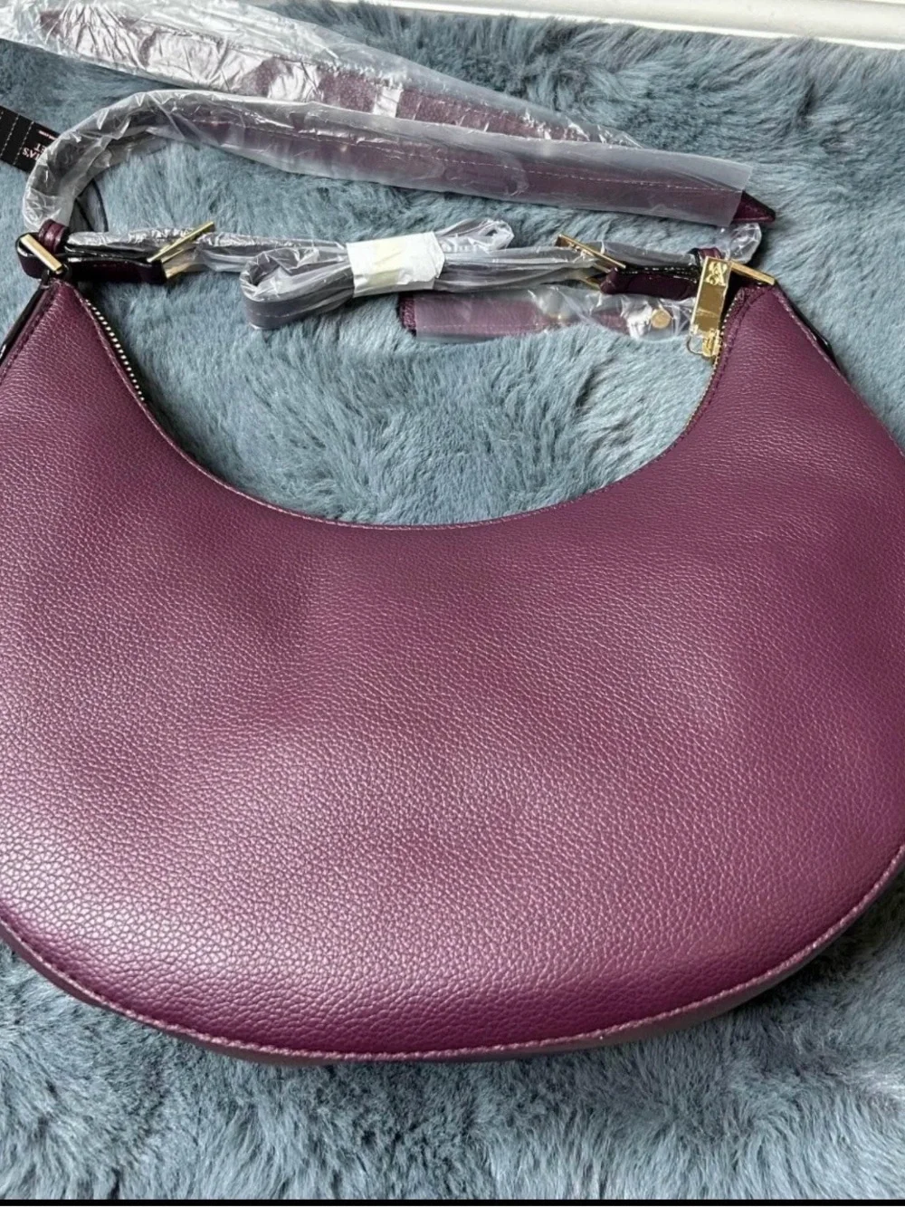 Victoria's Secret Plum Crescent Hobo with Gold Hardware